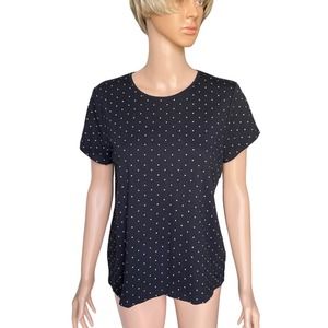 Croft and Barrow Polkadot Classic Tee Cotton Blouse Women Sz M barely used